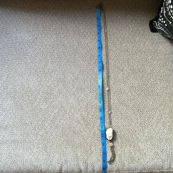 White Crystal Geode Necklace Longer Length - Picture 5 of 5